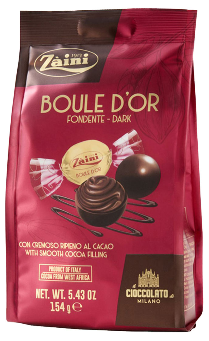 

Пралине Zaini Boule D'or из молочного шоколада с начинкой из темного шоколада, 154 г