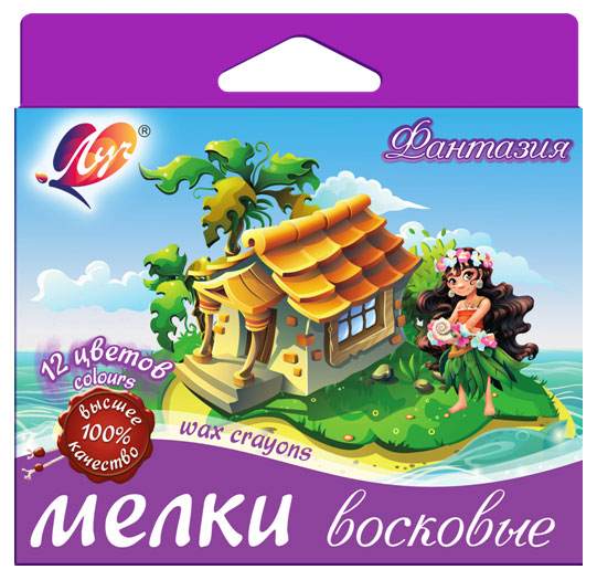 

Мелки восковые Луч Фантазия на масляной основе, 12 цветов