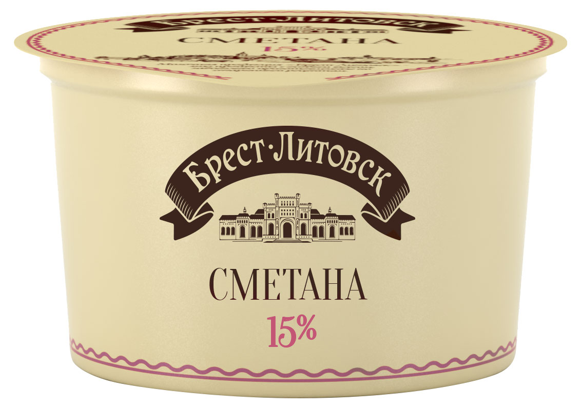 

Сметана Брест-Литовск 15%, 180 г