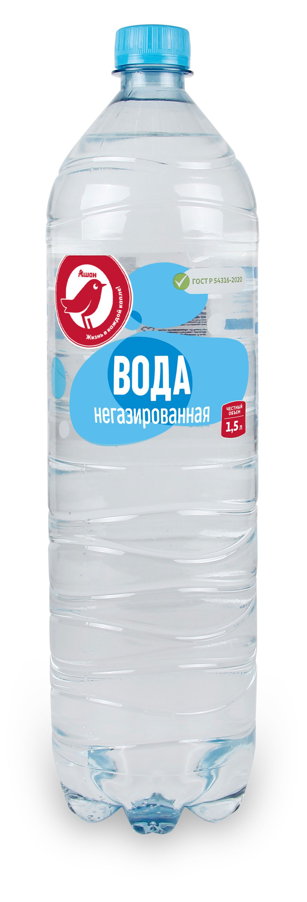 

Вода АШАН Красная птица негазированная, 1,5 л