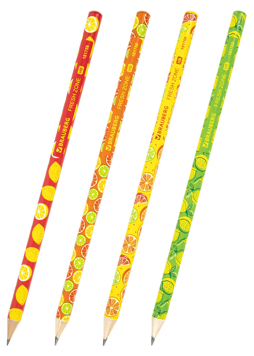 

Карандаш чернографитный BRAUBERG Fresh Zone без ластика HB, 1 шт