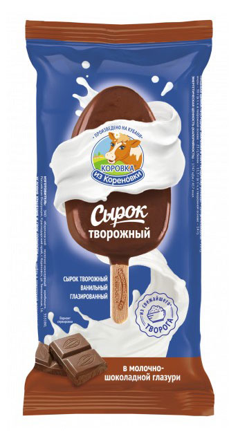 

Сырок творожный Коровка из Кореновки глазированный в молочно-шоколадной глазури 23% ЗМЖ, 50 г