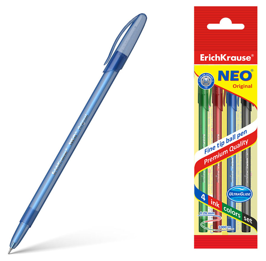 Изображение товара Ручка шариковая ErichKrause Neo Original 0,7 мм, 4 цвета
