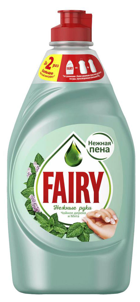 

Средство для мытья посуды Fairy Нежные ручки Чайное дерево и мята, 450 мл