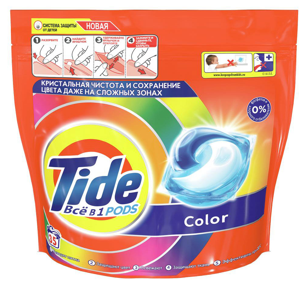 

Капсулы для стирки Tide PODs Всё-в-1 Color, 35 шт