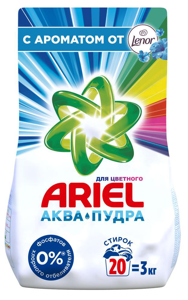 

Стиральный порошок Ariel Автомат 2в1 Lenor эффект, 3 кг (20 стирок)