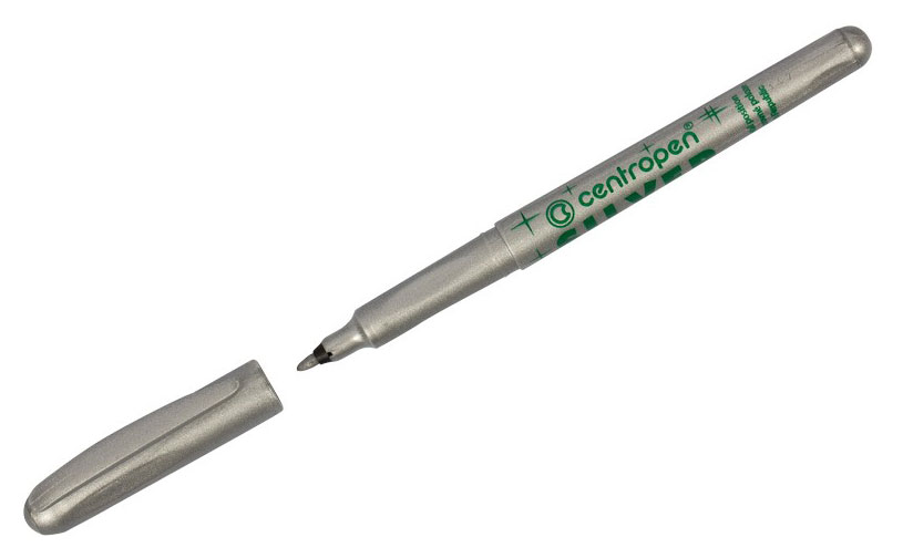 

Маркер для декорирования Centropen 2670 серебро пулевидный, 1 мм