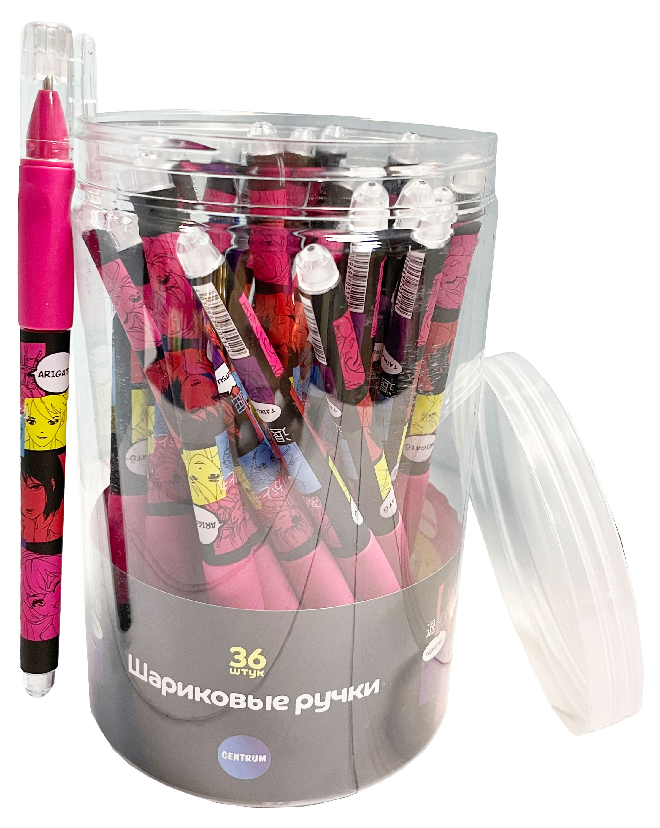 

Ручка шариковая Centrum Аниме прорезиненная 0,7 мм синяя, 1 шт