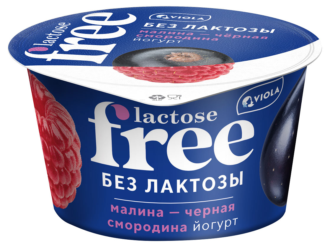 

Йогурт густой Viola Lactose Free малина черная смородина безлактозный 2,7%, 180 г