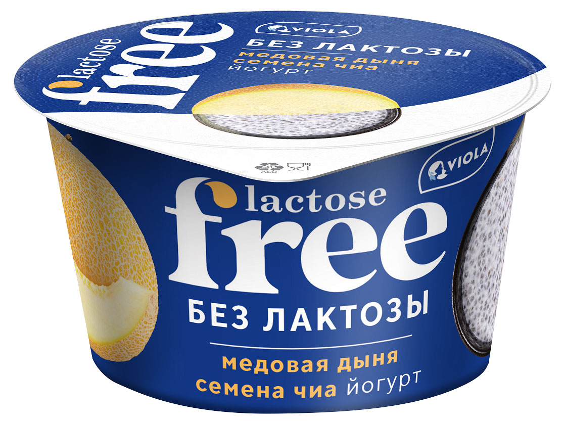 

Йогурт густой Viola Lactose Free медовая дыня семена чиа безлактозный 2,7%, 180 г