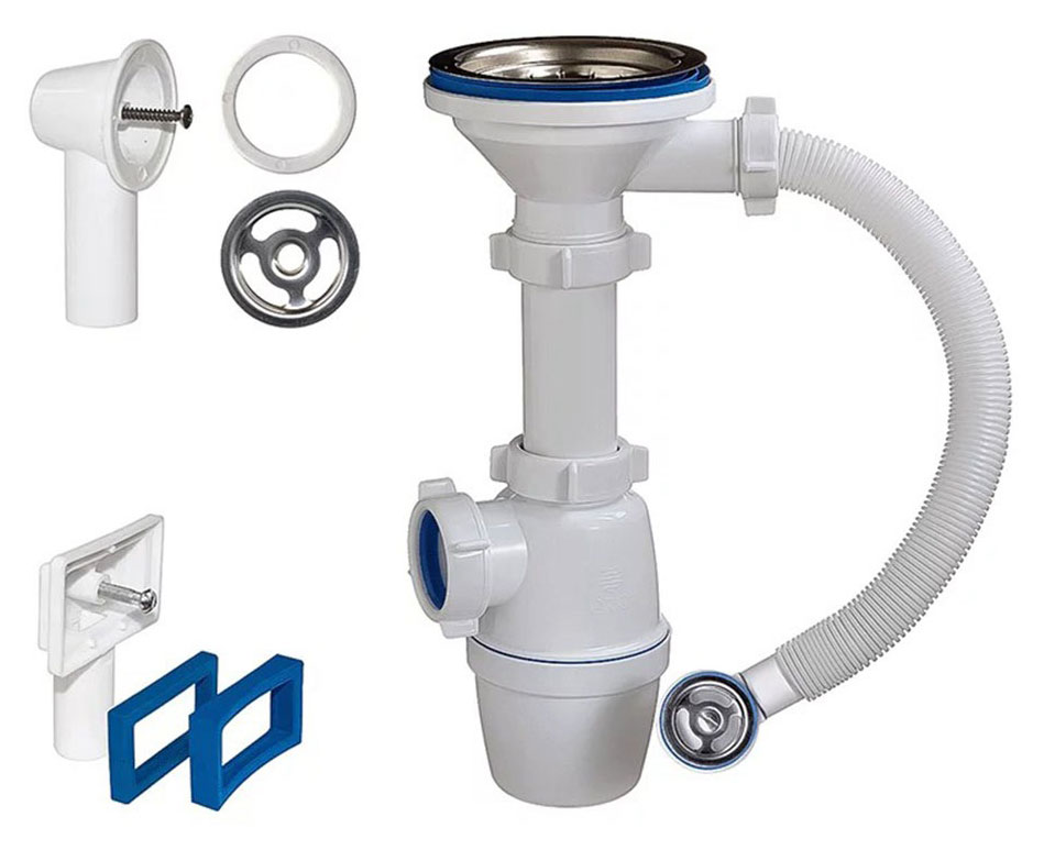 

Сифон Orio 3 1/2" с переливом, 40 мм