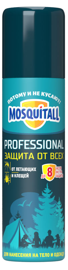 

Спрей от комаров и клещей Mosquitall Профессиональная защита, 150 мл