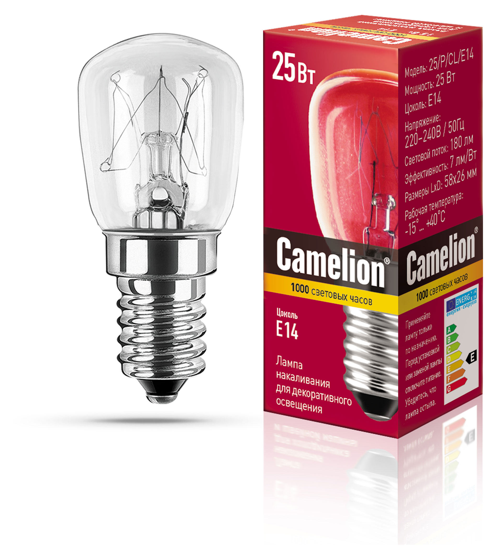 Изображение товара Лампа накаливания Camelion E14 25W