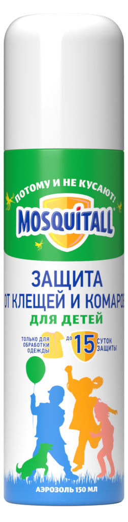 

Аэрозоль от клещей и комаров Mosquitall Нежная защита для детей, 150 мл