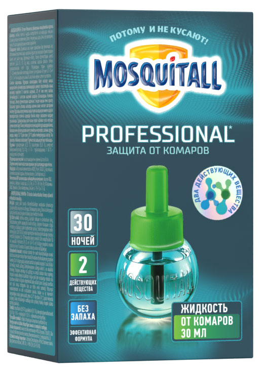

Жидкость для фумигатора от комаров Mosquitall Профессиональная защита 30 ночей, 30 мл