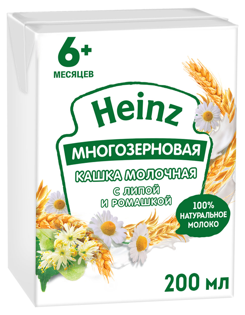 

Каша молочная Heinz Многозерновая с липой и ромашкой с 6 мес., 200 мл
