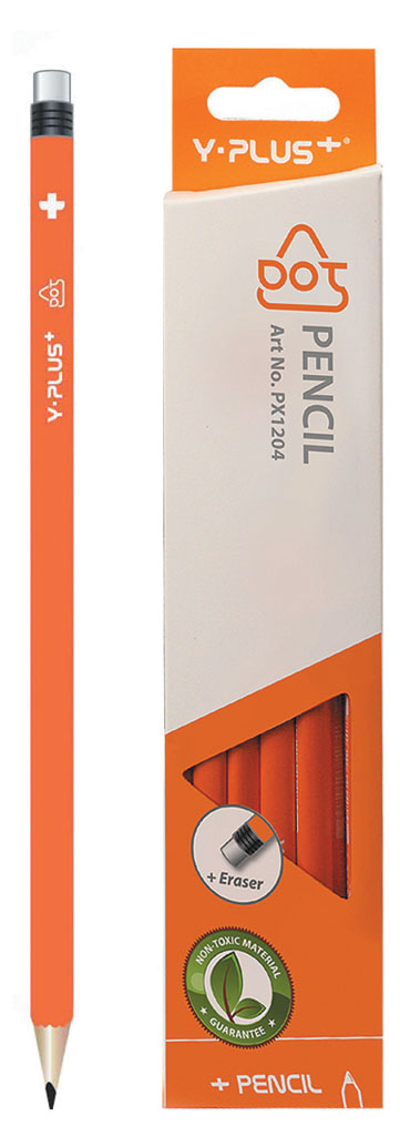 

Карандаш чернографитный Y-Plus трехгранный HB с ластиком, 1 шт