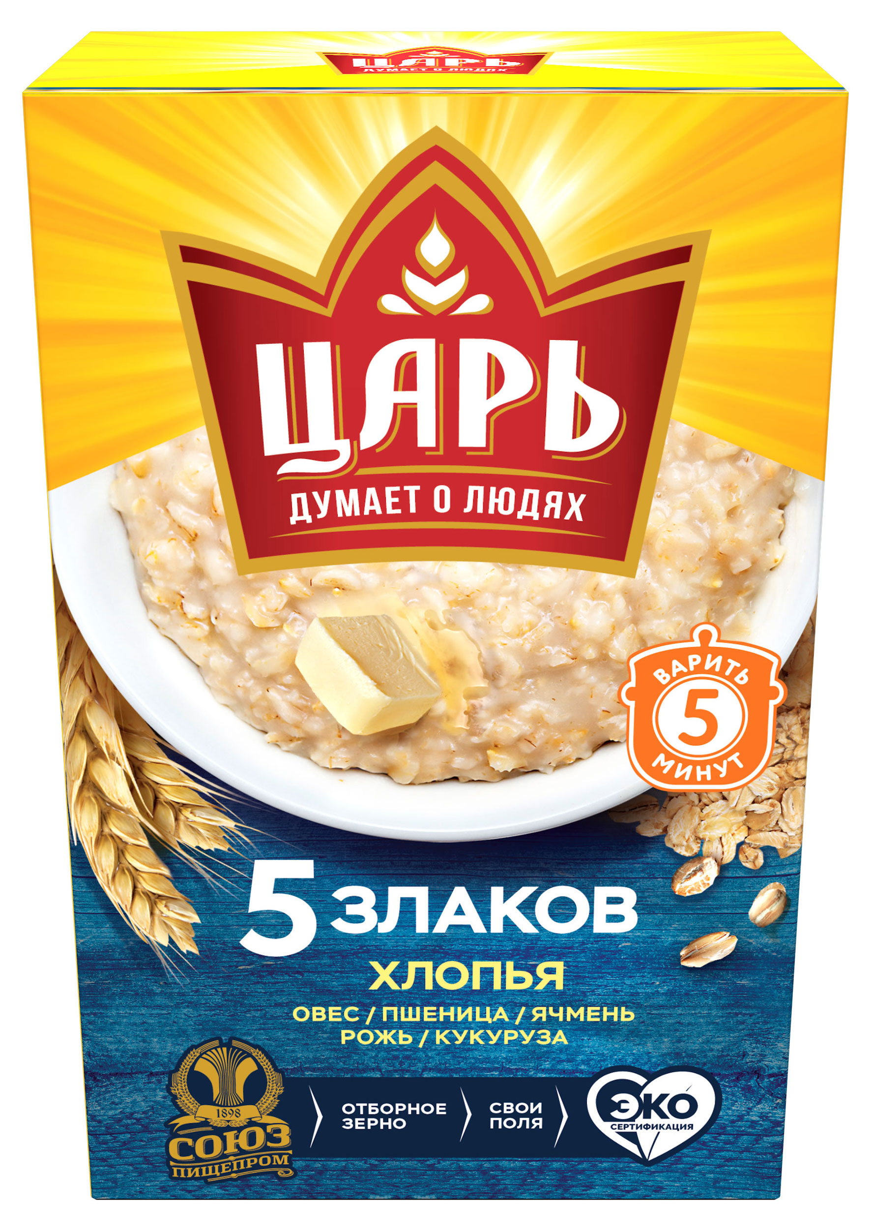 

Хлопья ЦАРЬ 5 злаков, 400 г