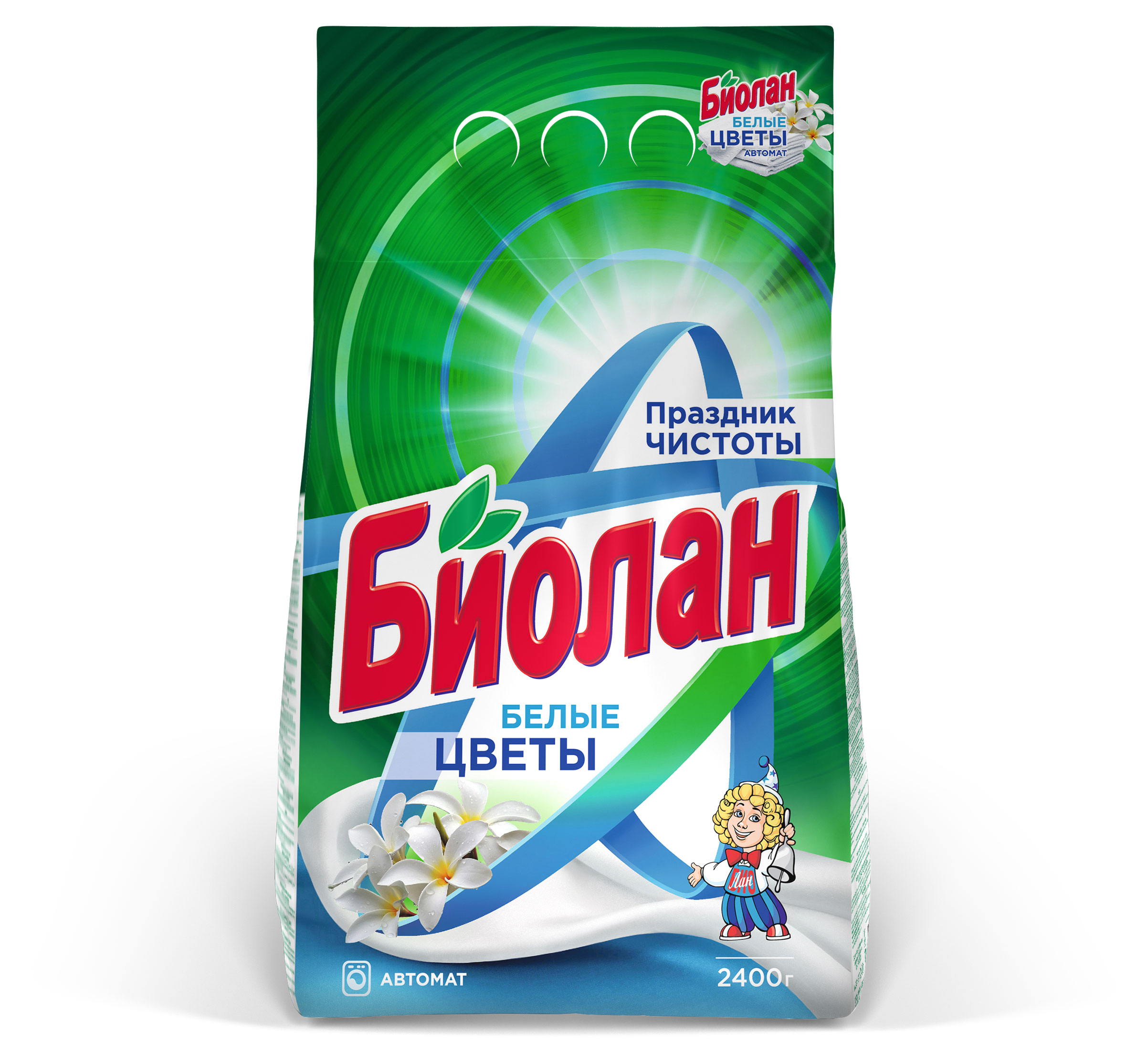 

Стиральный порошок Биолан автомат белые цветы, 2,4 кг