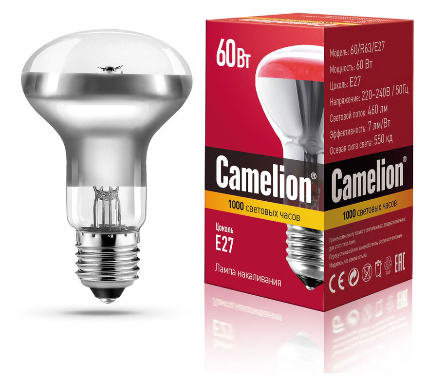 

Лампа накаливания Camelion MIC 60/R63/E27