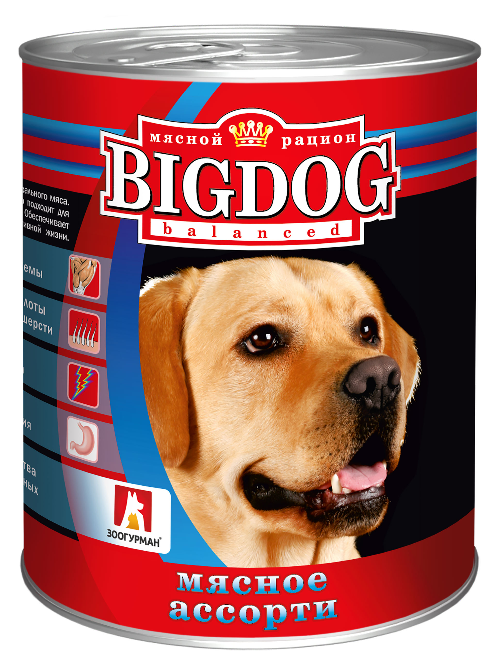 

Консервы для собак Зоогурман Big Dog мясное ассорти, 850 г