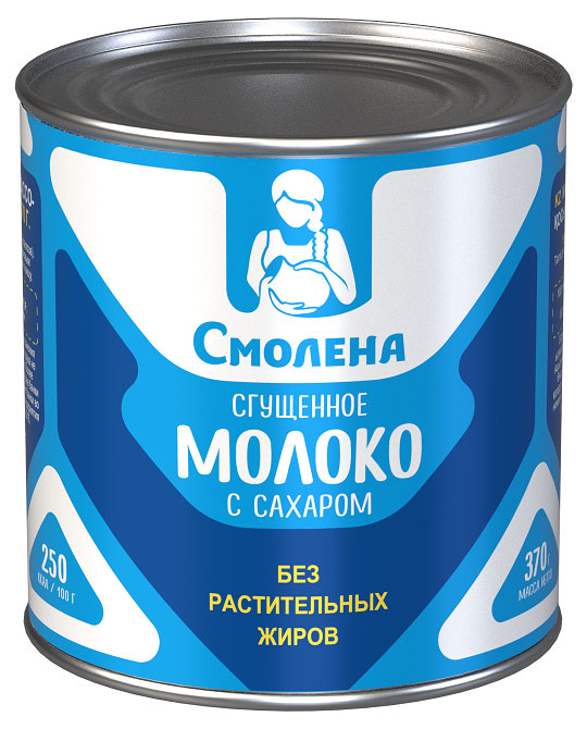 

Молоко сгущенное Смолена цельное с сахаром 0,2% БЗМЖ, 370 мл