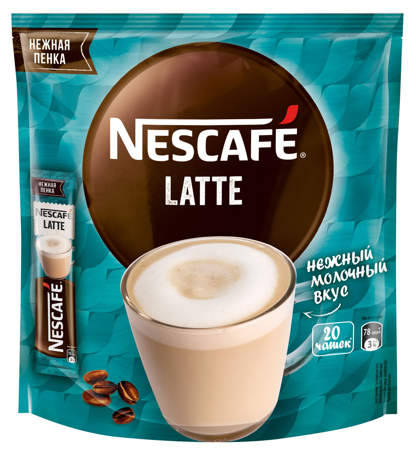

Кофейный напиток Nescafe Latte растворимый, 20x18 г