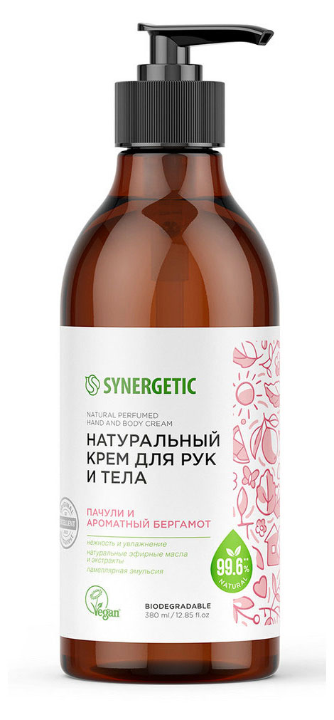 

Крем для рук и тела Synergetic пачули и ароматный бергамот, 380 мл