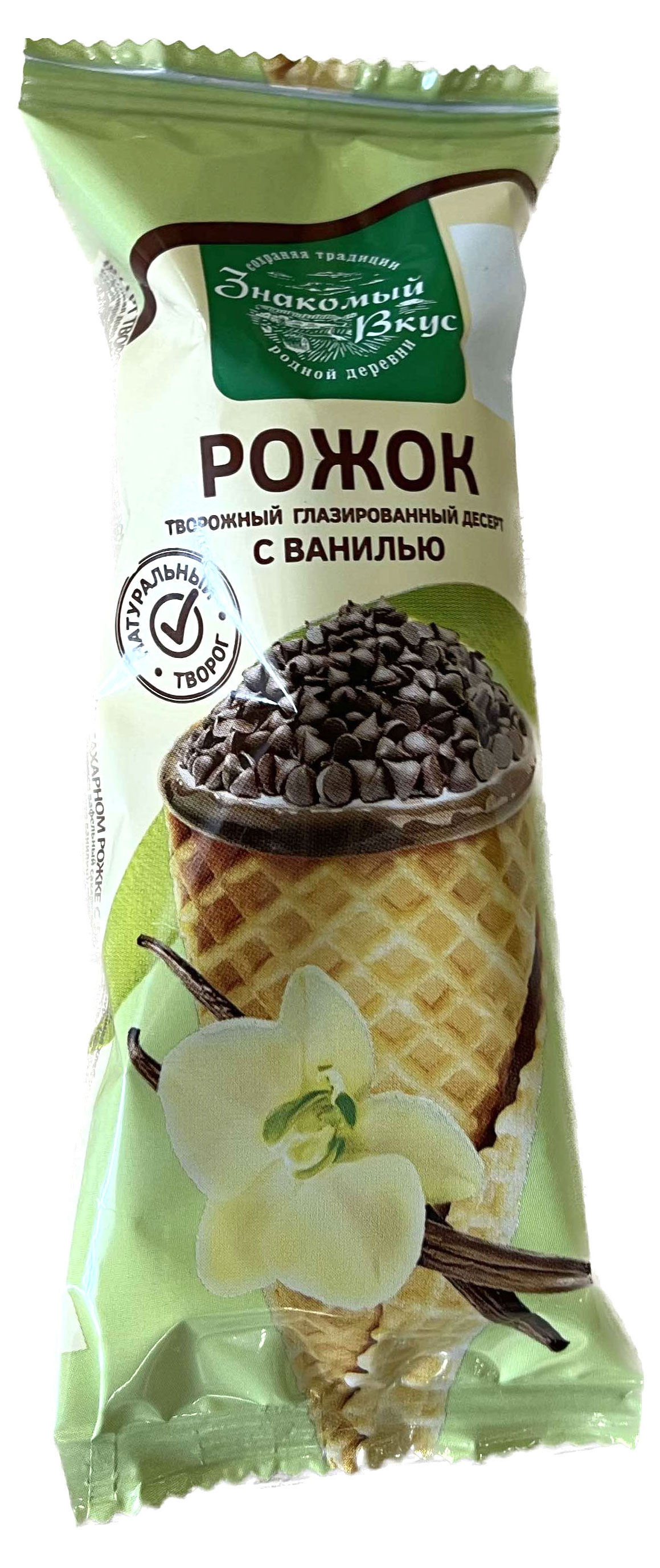 

Рожок творожный Знакомый вкус с ванилью 10% БЗМЖ, 40 г