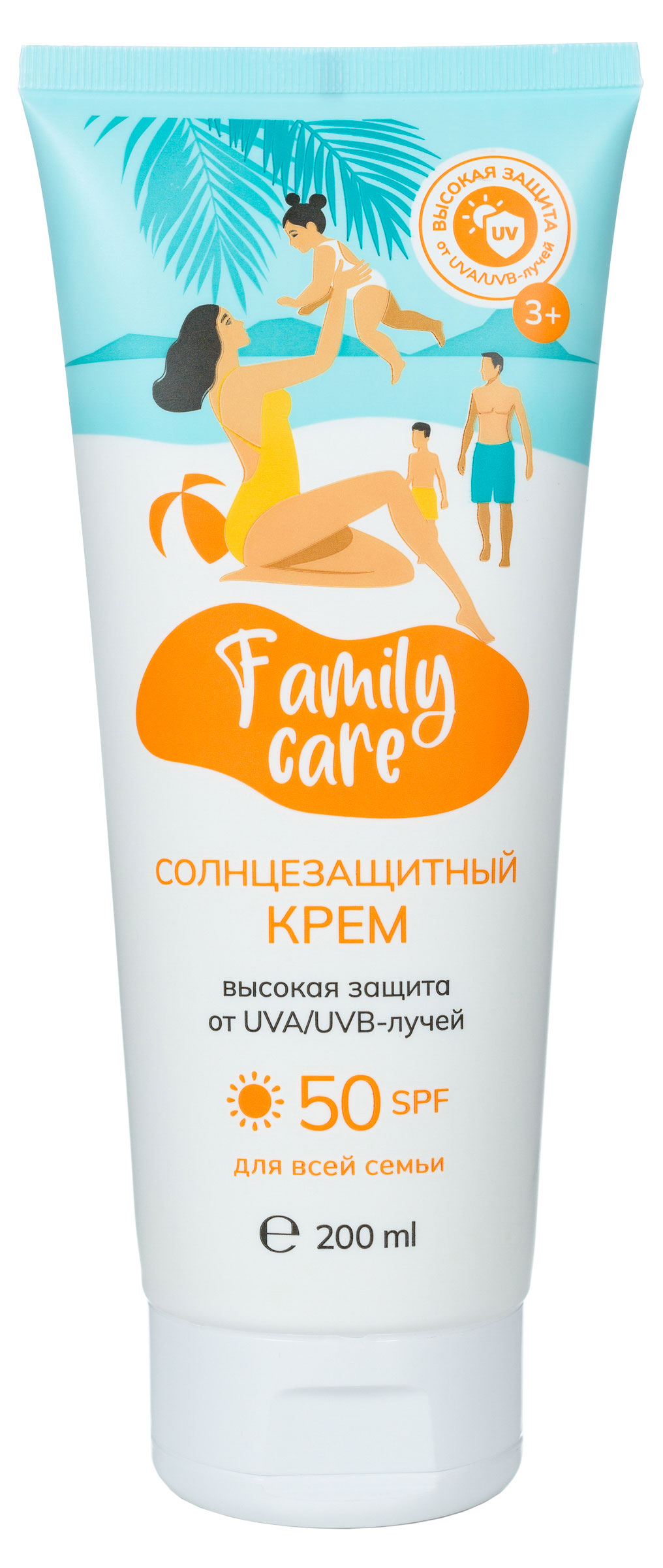 

Крем солнцезащитный Family Cosmetics для всей семьи SPF 50, 200 мл