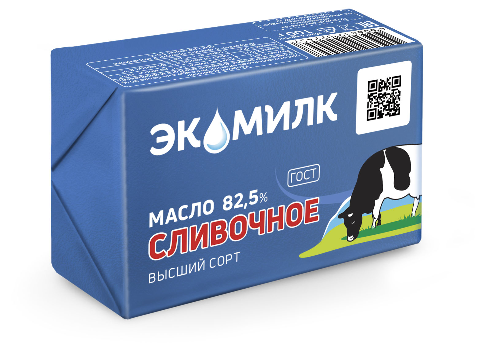 

Масло сливочное Экомилк несоленое 82,5% БЗМЖ, 100 г