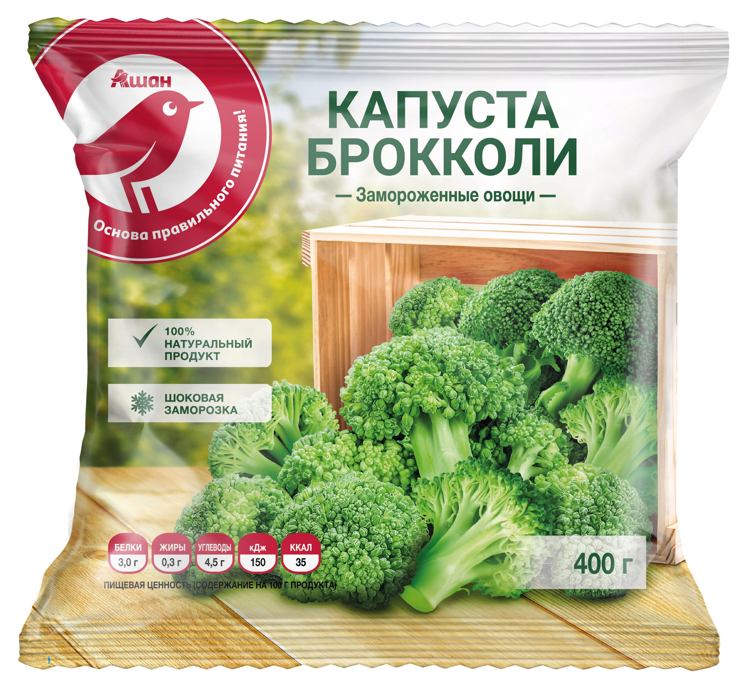 

Овощная смесь Капуста брокколи АШАН Красная птица, 400 г