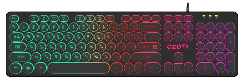 

Клавиатура проводная Defender Ozoth GK-106 игровая черная