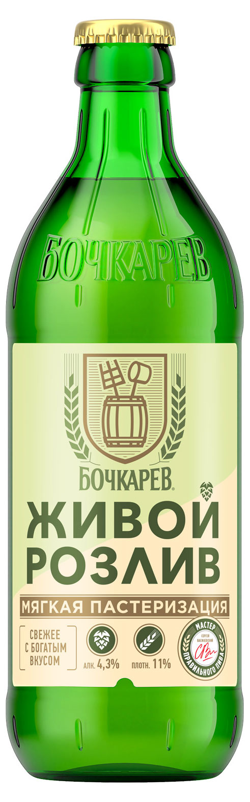 

Пиво светлое Бочкарев Живой разлив фильтрованное, 430 мл