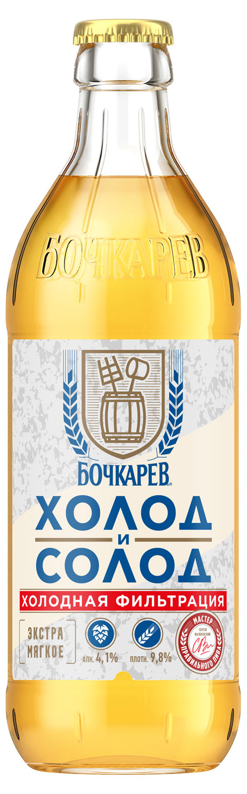 

Пиво светлое Бочкарев Холод и солод фильтрованное, 430 мл