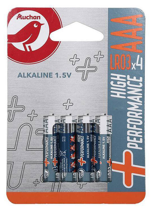 

Батарейки АШАН Красная птица Premium алкалиновые AAA LR03, 4 шт