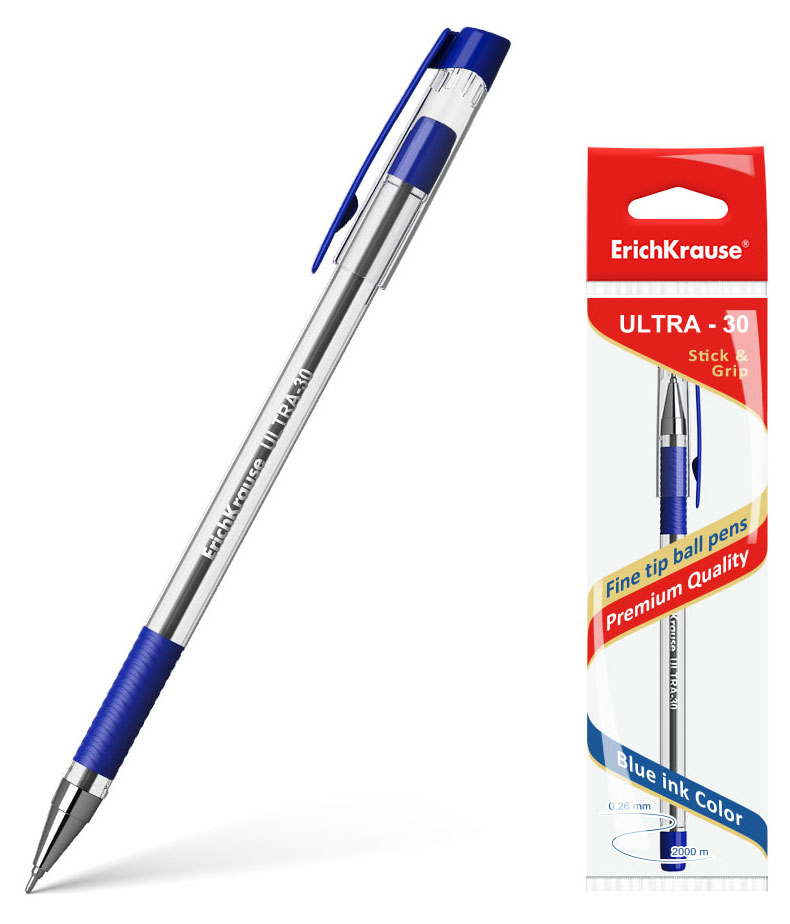 

Ручка шариковая ErichKrause ULTRA L-30 синяя, 1 шт