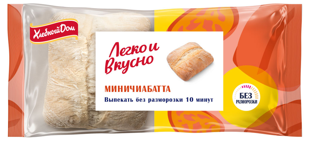 

Мини-чиабатта Хлебный Дом Bie Хлеб белый замороженная 2 шт, 200 г