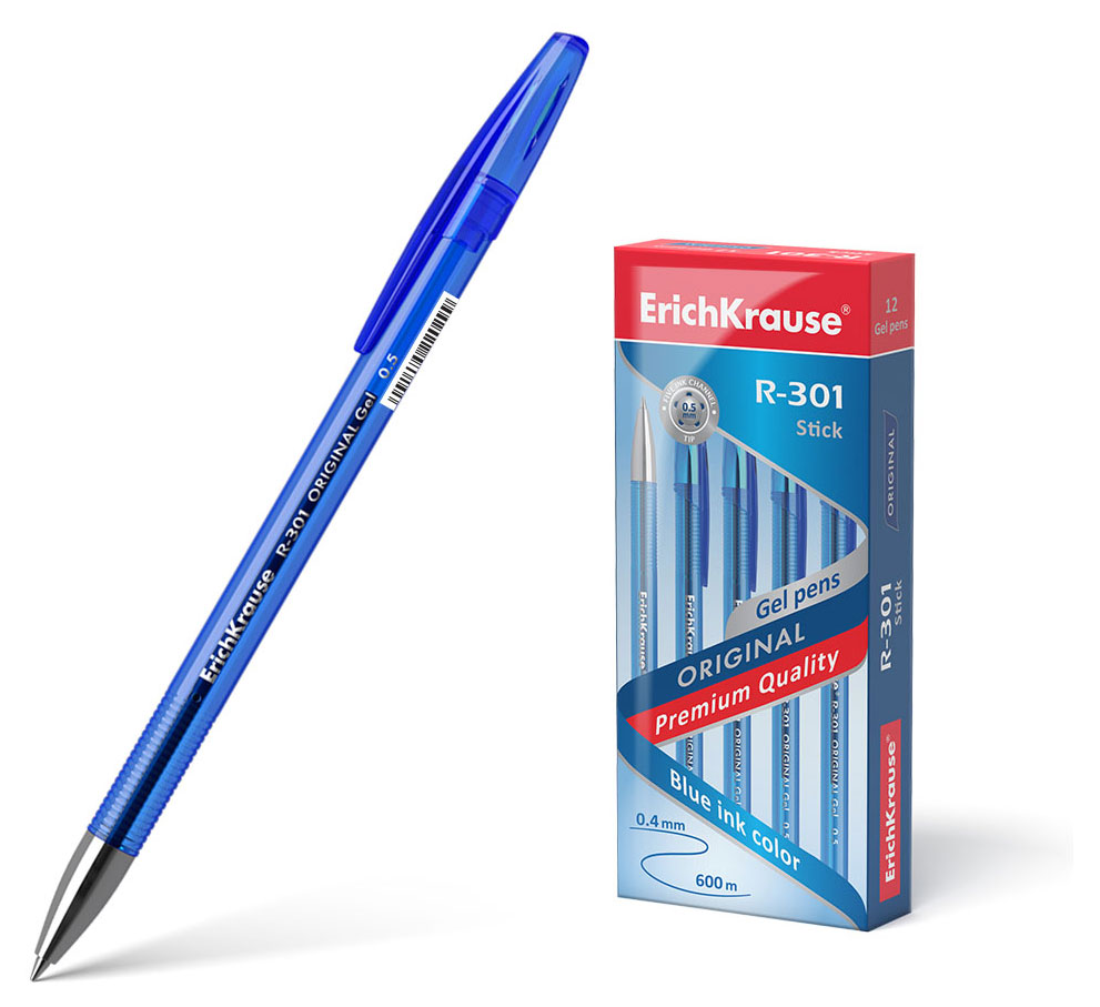 

Ручка гелевая ErichKrause R-301 Original Gel Stick 0,5 мм синяя, 1 шт