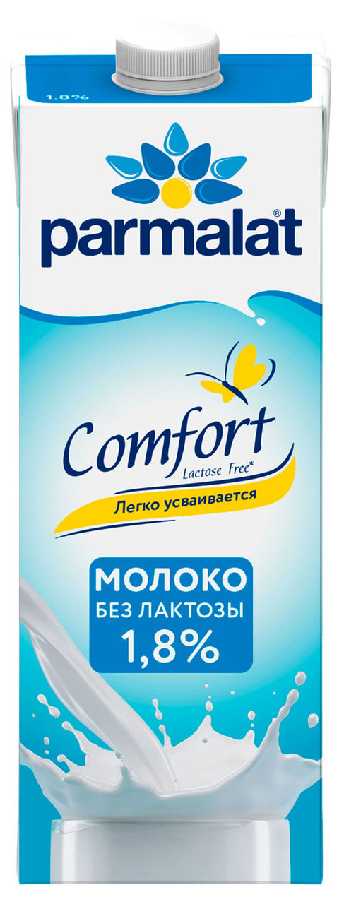 

Молоко Parmalat Comfort ультрапастеризованное безлактозное 1,8% БЗМЖ, 1 л