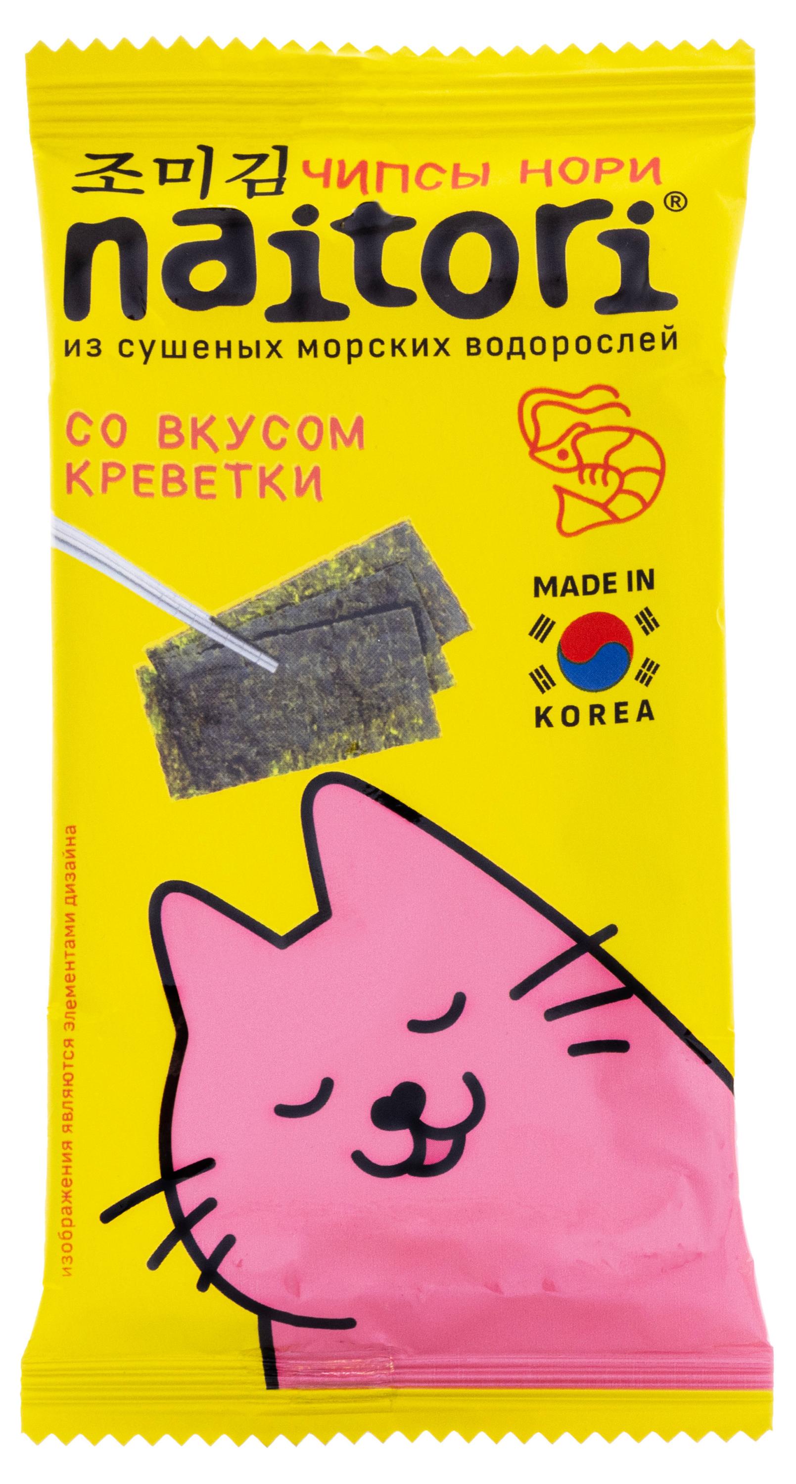 

Чипсы Naitori Нори из сушеных морских водорослей со вкусом креветки, 3 г