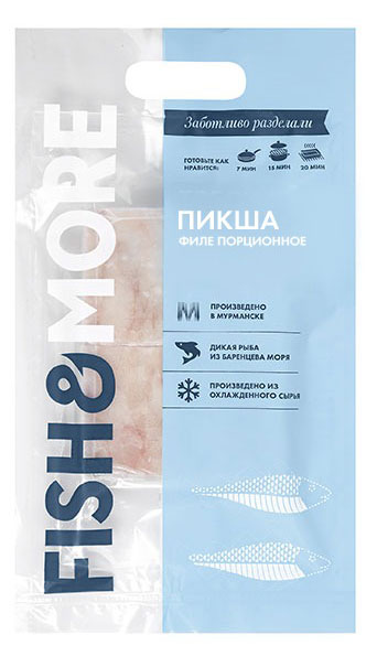 

Пикша замороженная Fish&More филе без костей порционное, 400 г