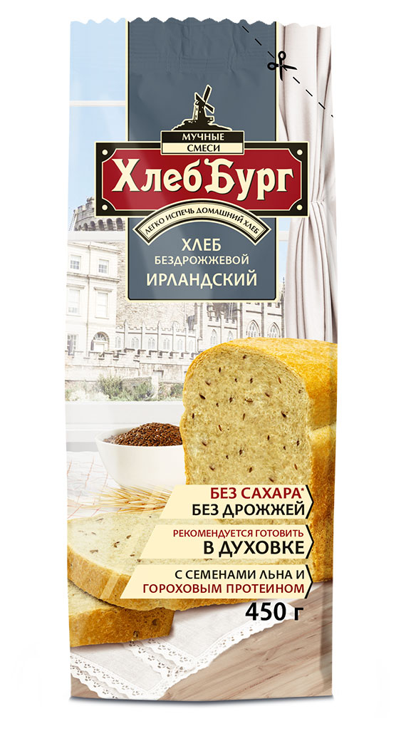

Смесь для выпечки Хлеббург хлеб Ирландский, 450 г