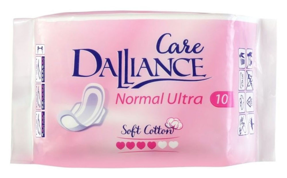 

Прокладки гигиенические женские Dalliance Care Normal 4 капли, 10 шт