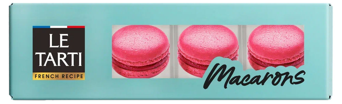 

Пирожные миндальные Le Tarti Macarons Макаронс малина без глютена 4 шт охлажденные, 48 г