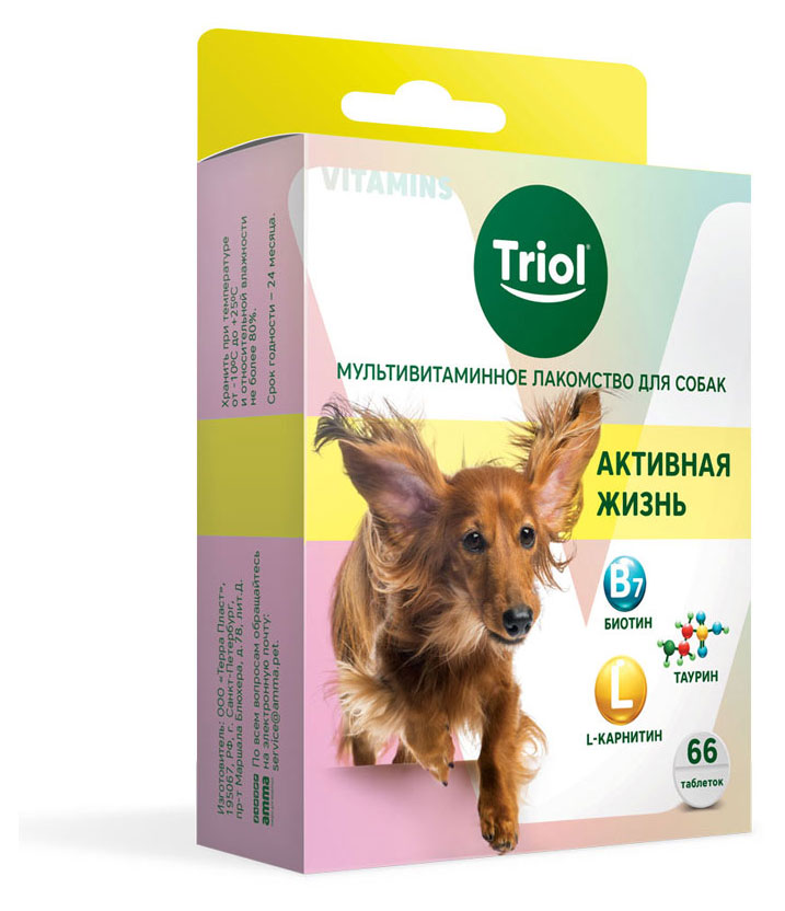 

Лакомство для собак Triol мультивитаминное активная жизнь, 33 г