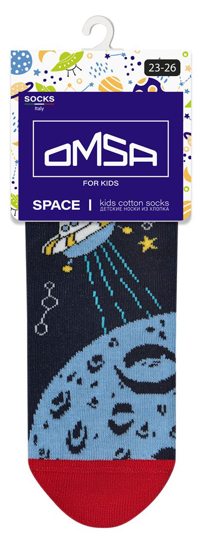 

Носки детские Omsa Kids космос Blu/Rosso, размер 23-26