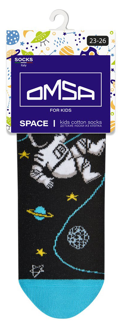 

Носки детские Omsa Kids космос Nero/Turchese, размер 31-34