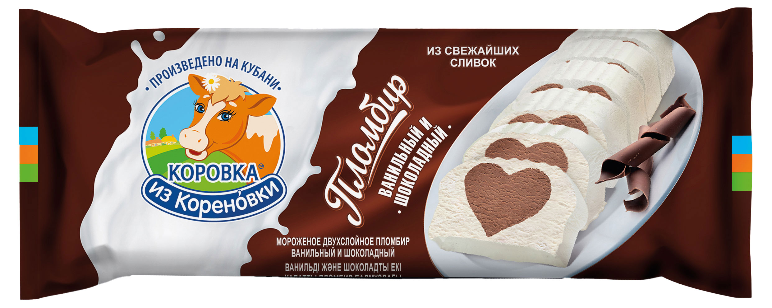 

Мороженое пломбир Коровка из Кореновки двухслойный шоколадный и ванильное 15%, 400 г