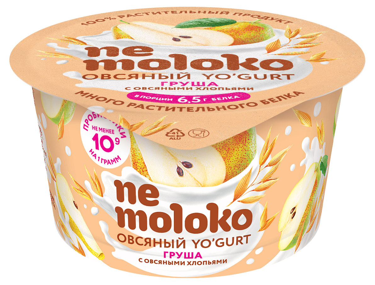 

Йогурт овсяный Nemoloko груша овсяные хлопья для детей старше 3х лет 5%, 130 г